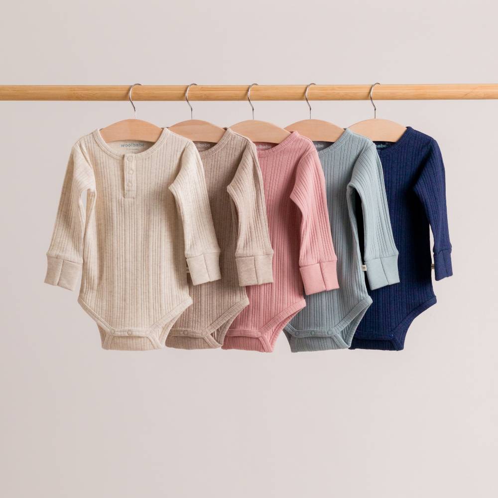 Long Sleeve Henley Bodysuit - Tide Marl
