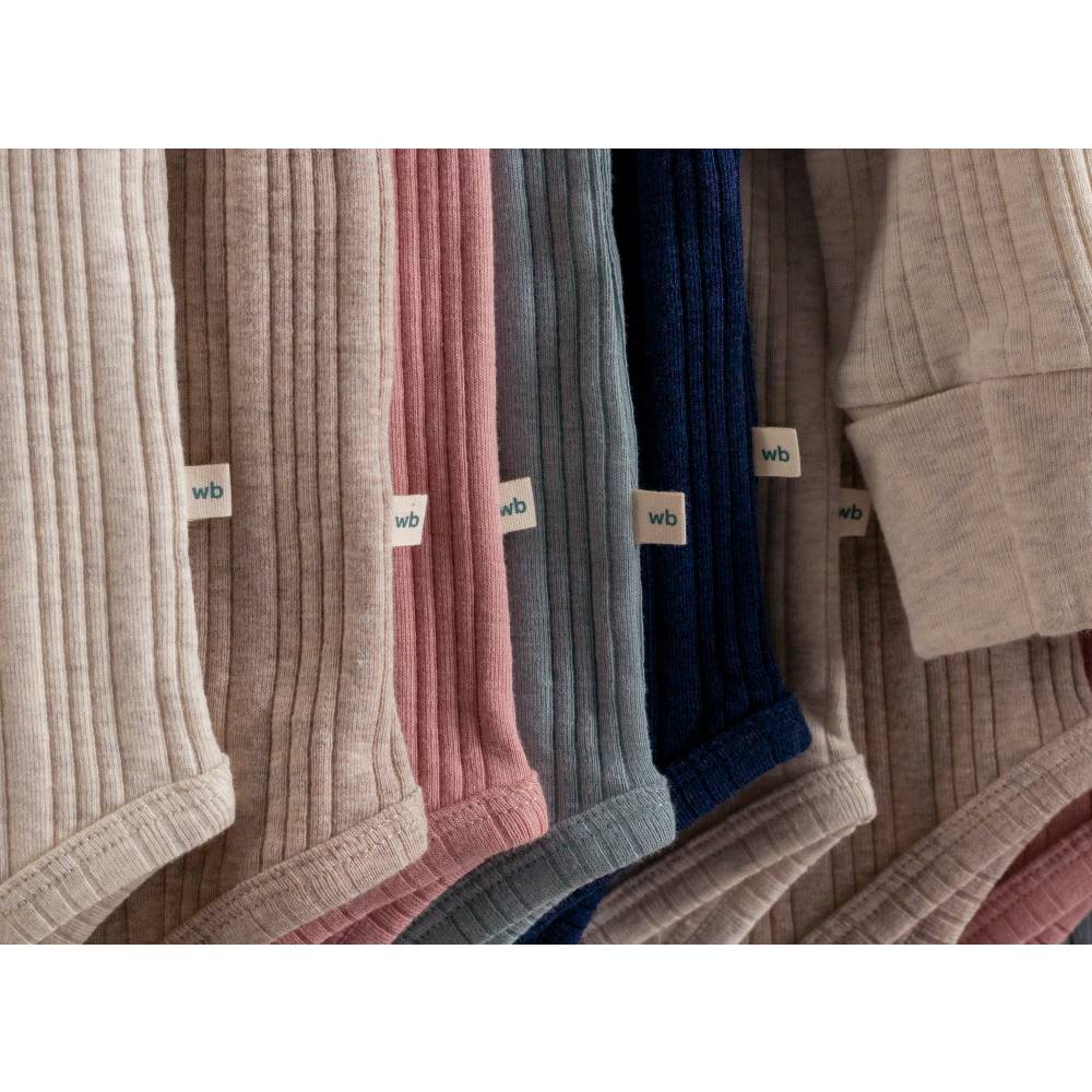 Long Sleeve Henley Bodysuit - Pebble Marl