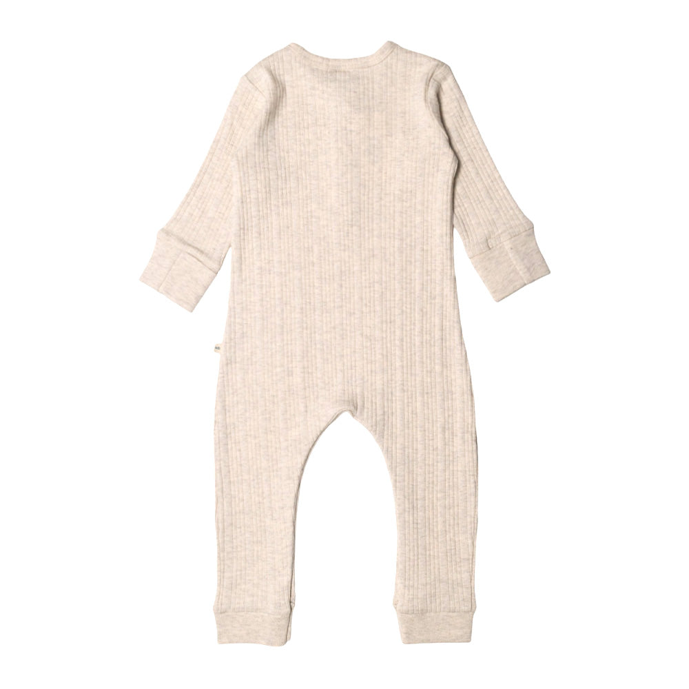 Merino Cotton Henley Suit - Natural Marl