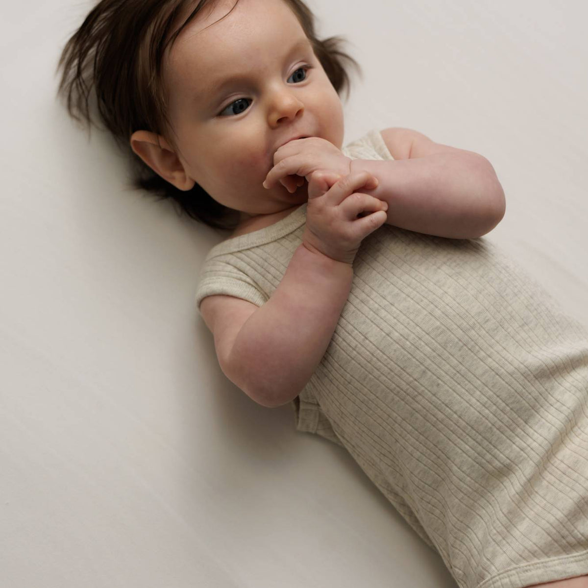 Merino Cotton Singletsuit - Natural Marl