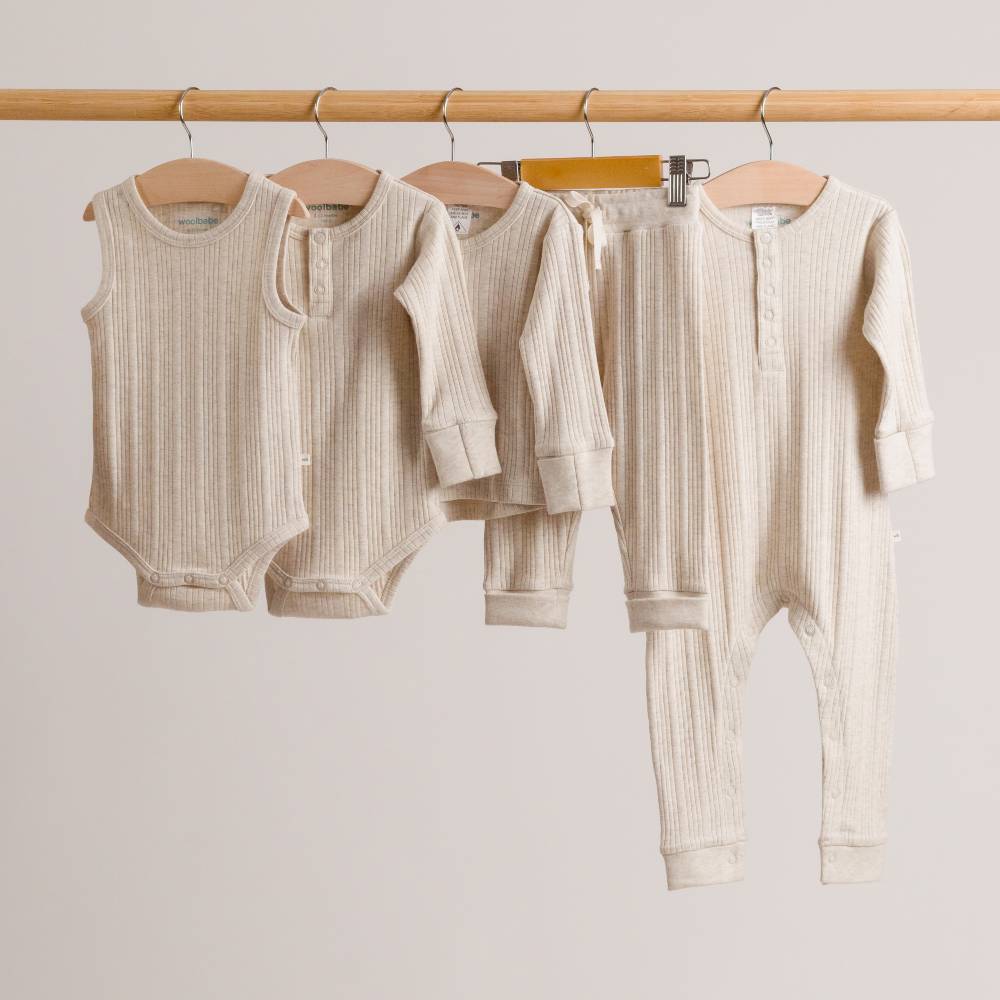 Merino Cotton Henley Suit - Natural Marl