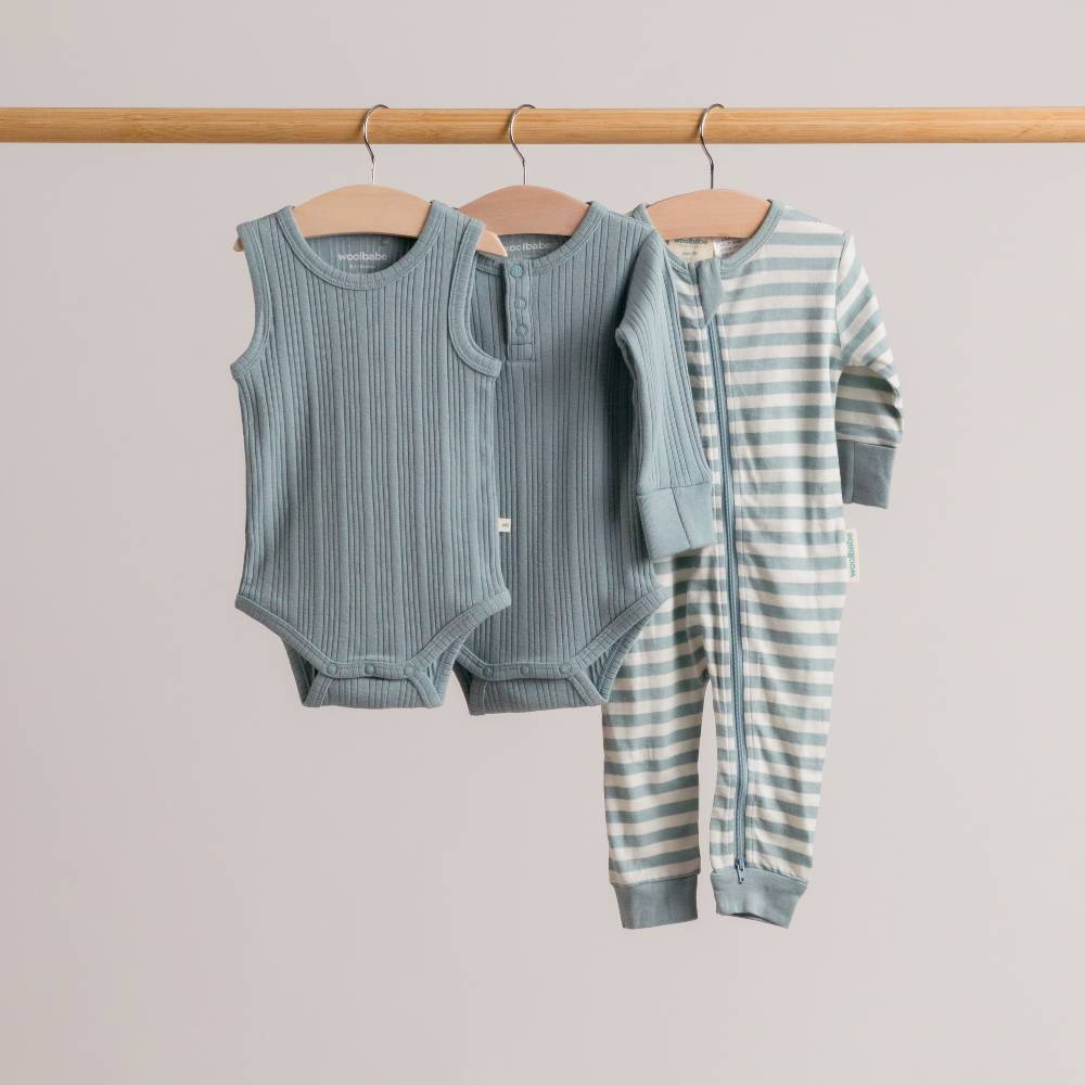 Merino Cotton Singletsuit - Tide Marl