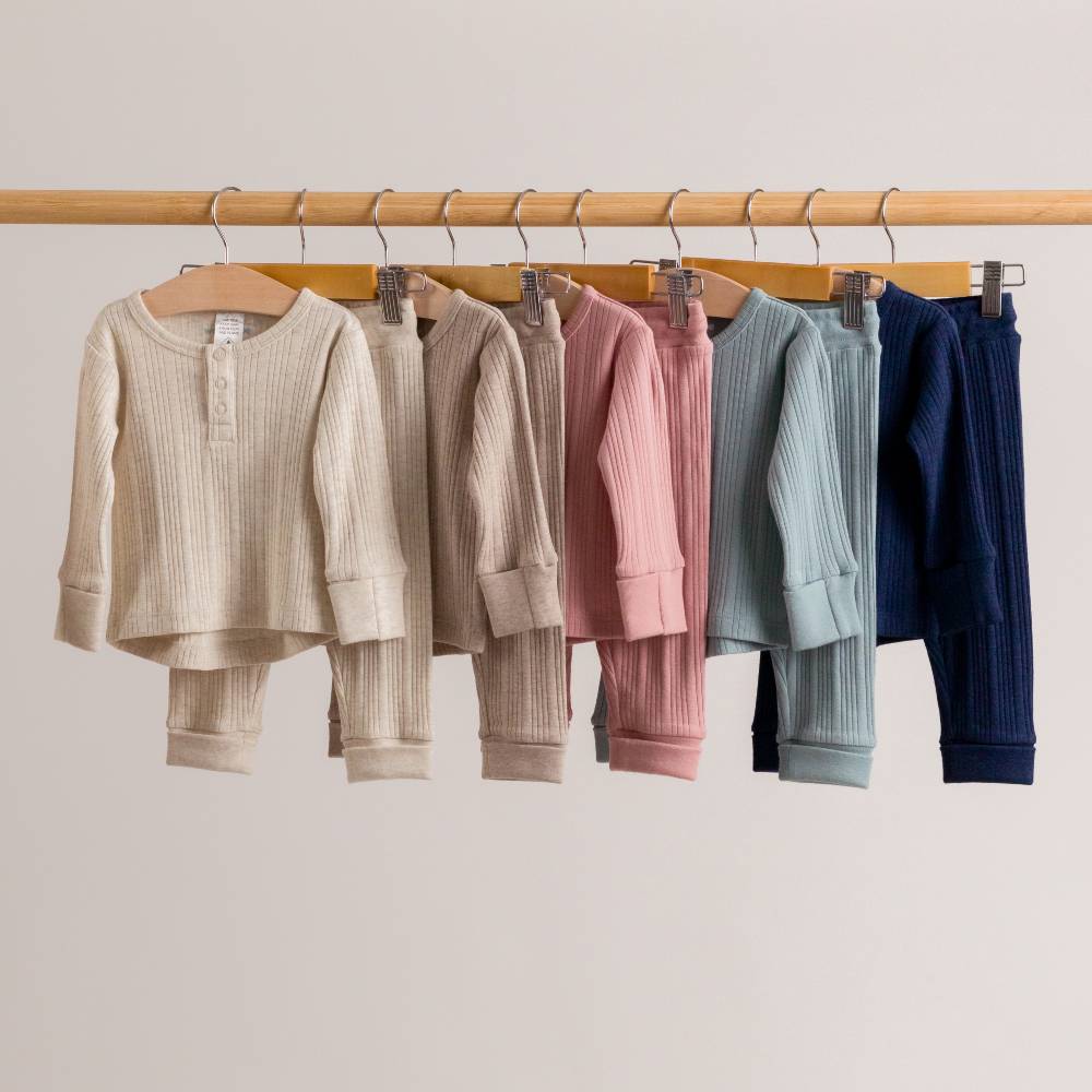 Merino Cotton Henley Top - Dune Marl