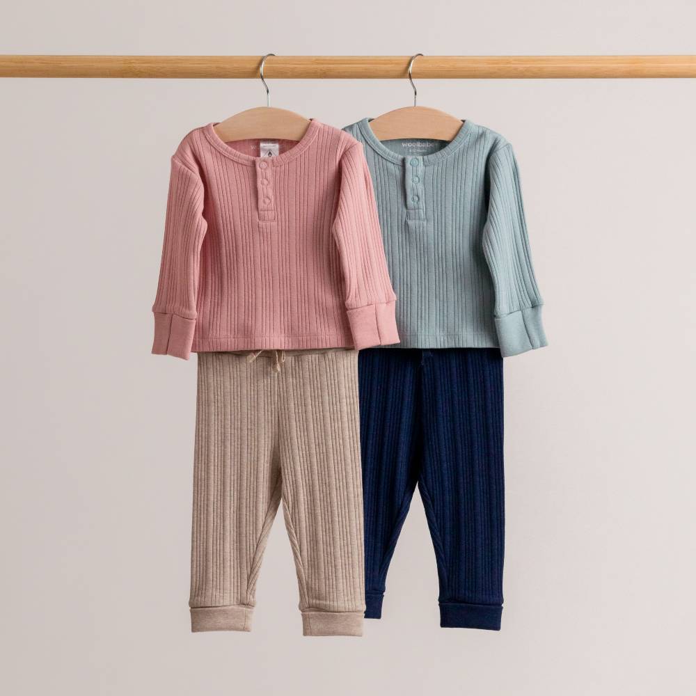 Merino Cotton Henley Top - Tekapo Marl