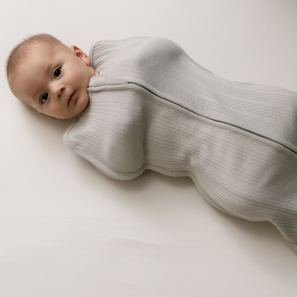 Merino Cotton Zip Swaddle - Pebble Marl