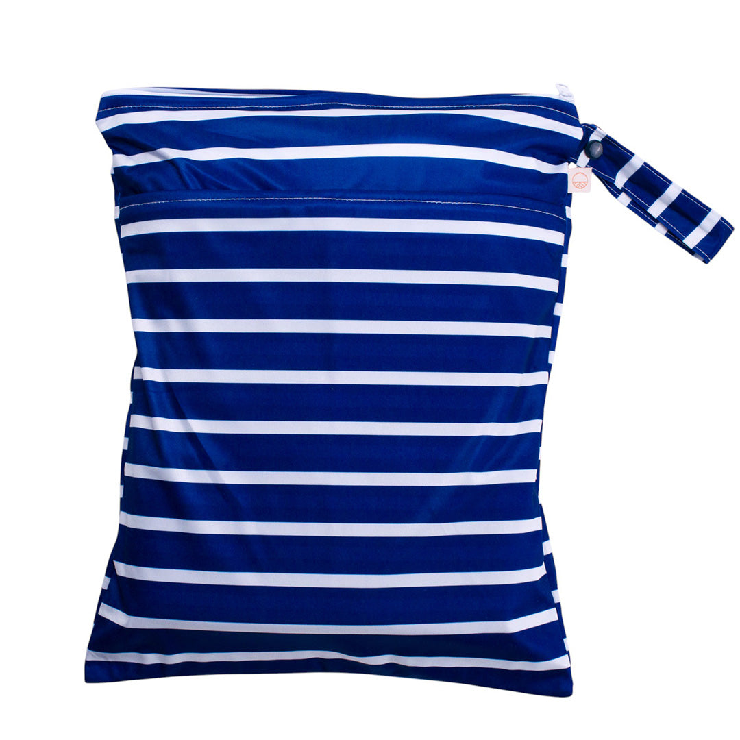 Double Pocket Wet Bag - Navy Stripe