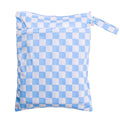 Blue & White Check wet bag with on a white background