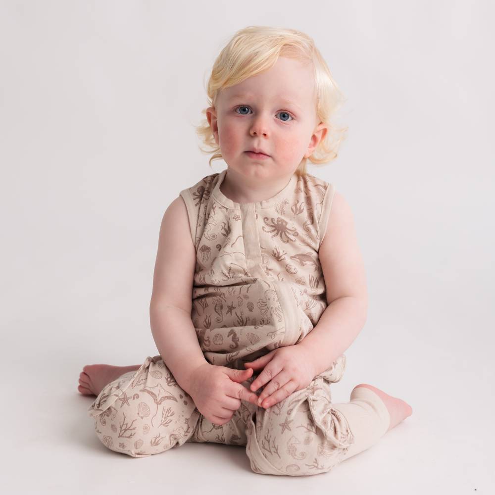 Summer Sleeping Suit - Dune Seascape