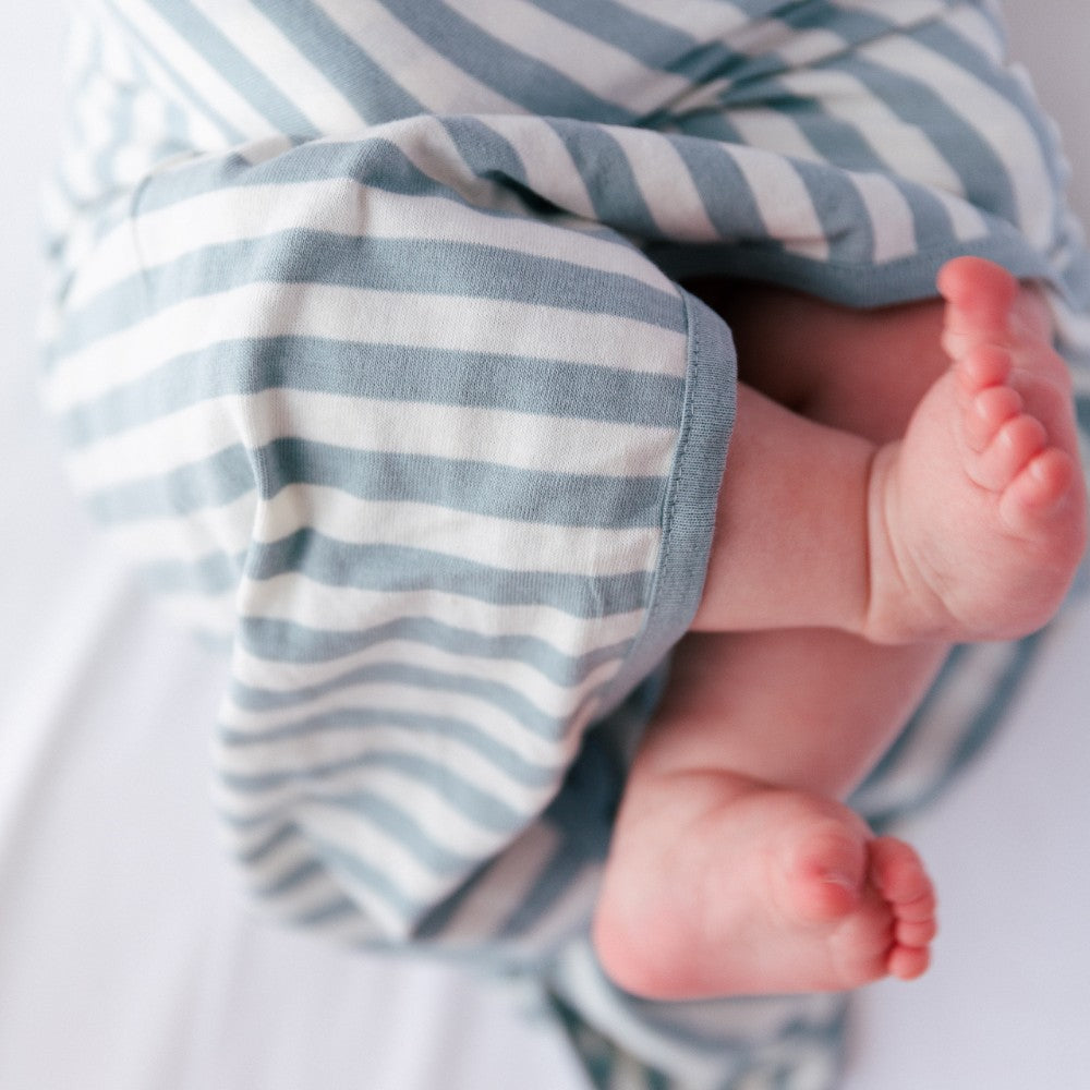 Merino Cotton Swaddle Blanket - Tide