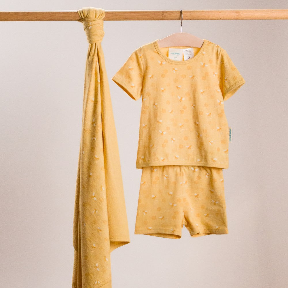 Merino Cotton Summer Pyjamas - Buttercup Bees