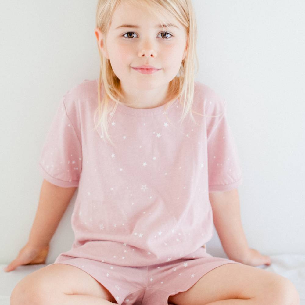 Merino Cotton Summer Pyjamas - Dusk Stars