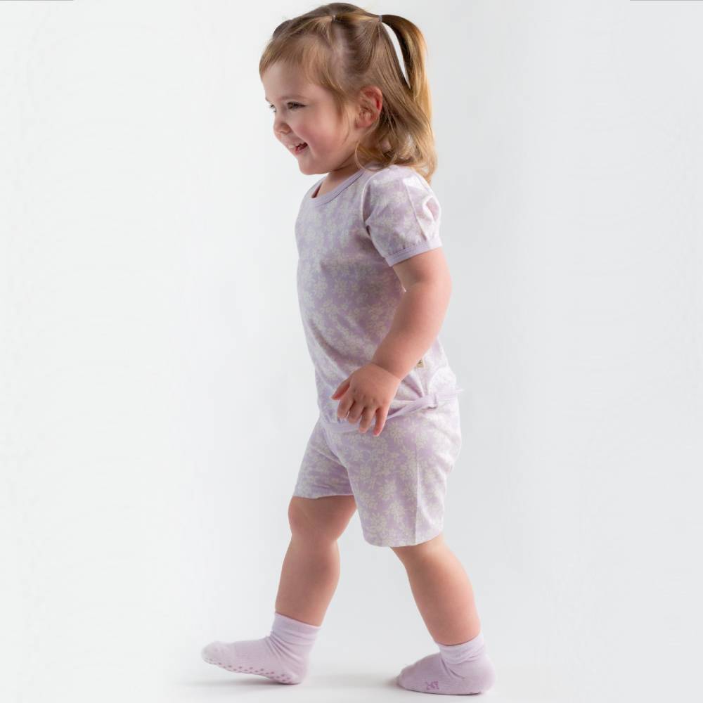 Merino Cotton Summer Pyjamas - Mauve Manuka