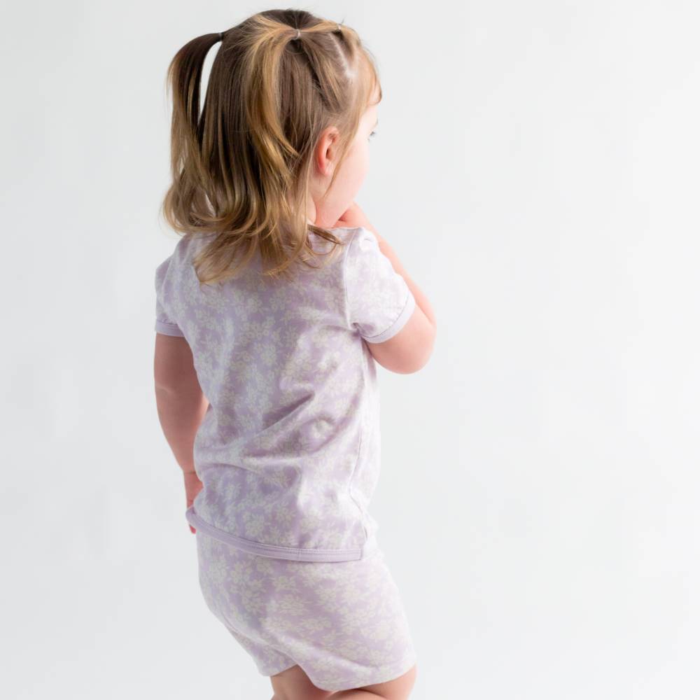 Merino Cotton Summer Pyjamas - Mauve Manuka