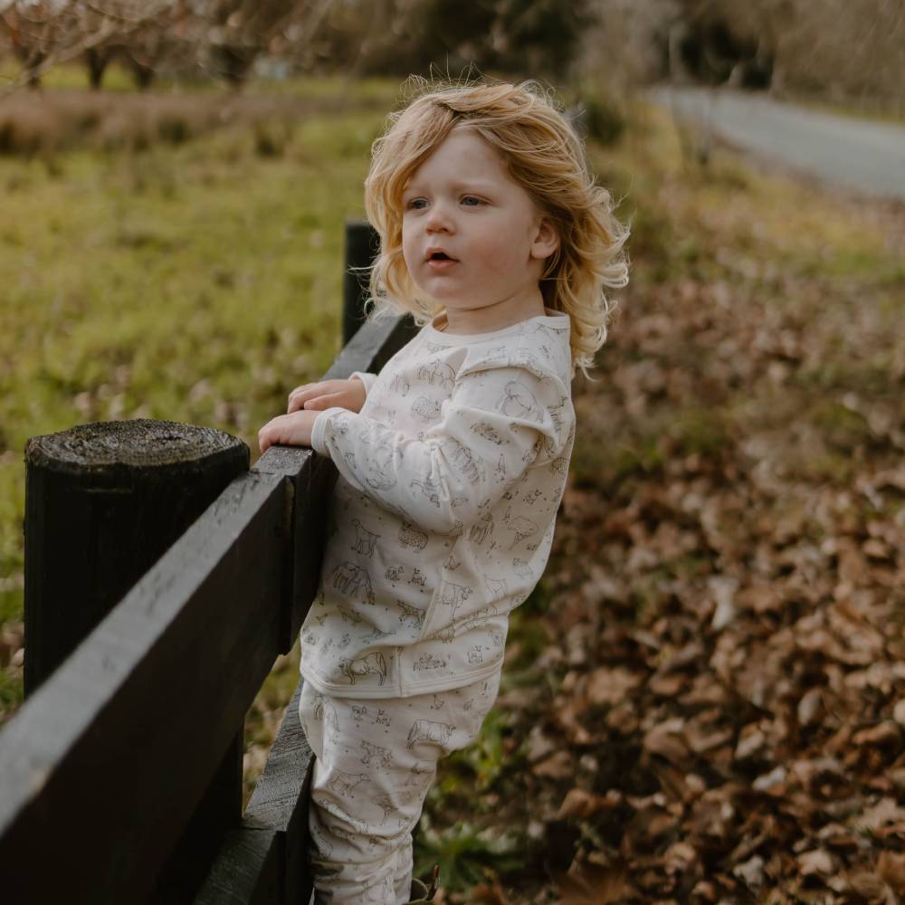 Merino Cotton Winter Pyjamas - Farmyard