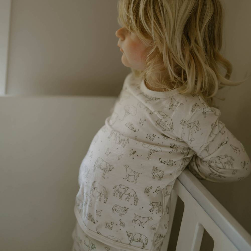 Merino Cotton Winter Pyjamas - Farmyard