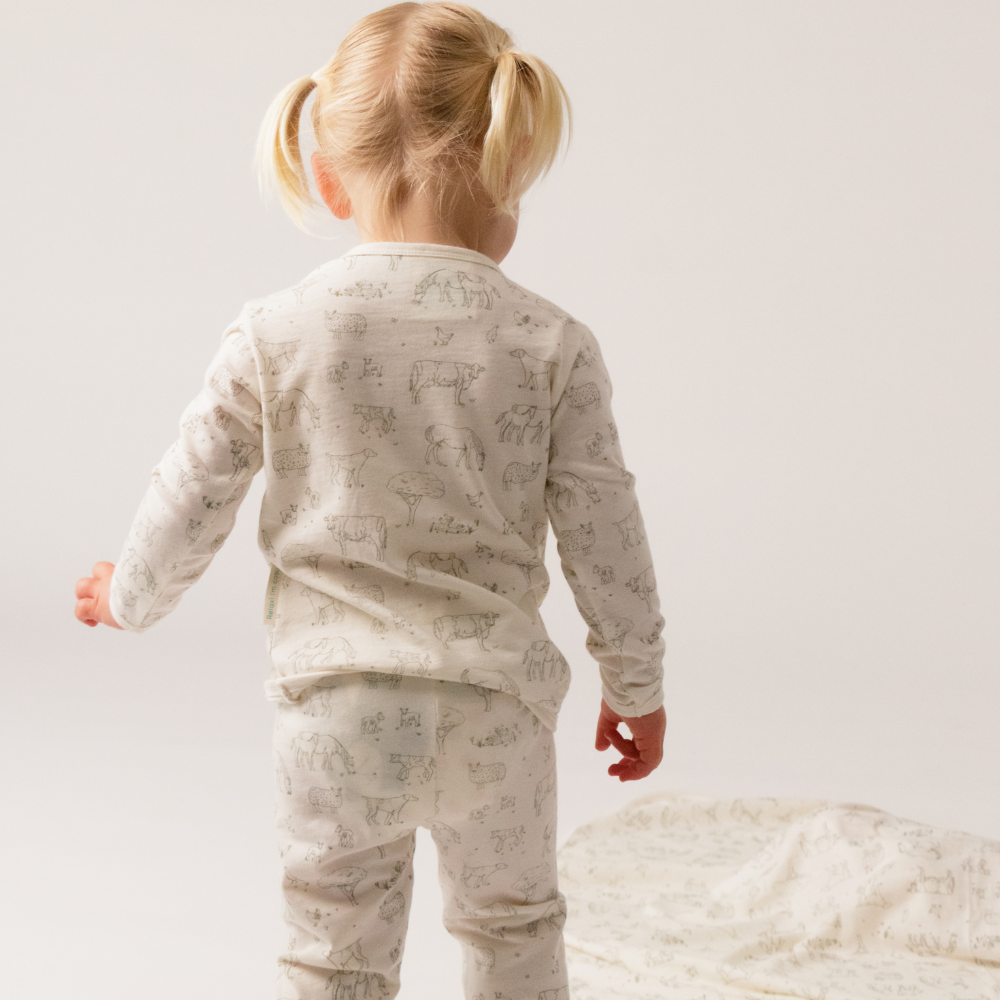 Merino Cotton Winter Pyjamas - Farmyard