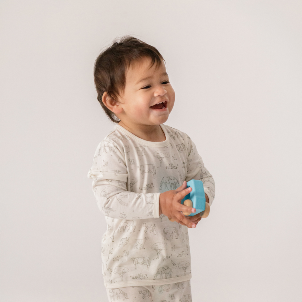 Merino Cotton Winter Pyjamas - Farmyard