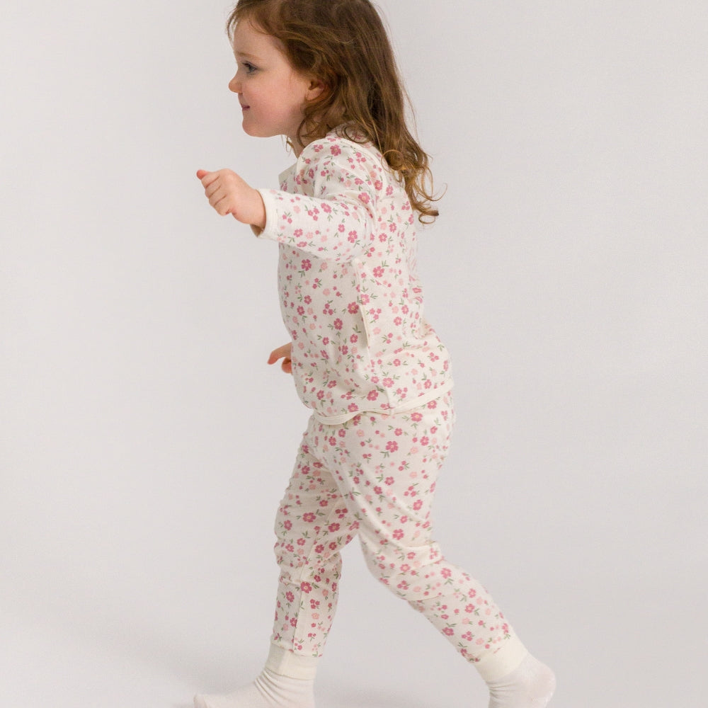 Merino Cotton Winter Pyjamas - Vintage Bloom