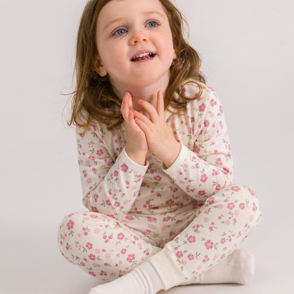 Merino Cotton Winter Pyjamas - Vintage Bloom