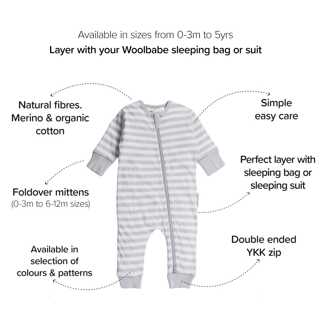 Merino Cotton PJ Suit - Pebble