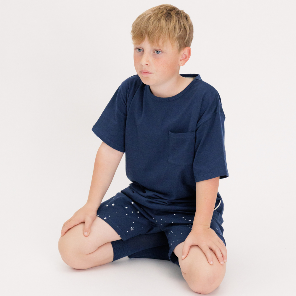 Merino Cotton Relaxed Summer Pyjamas - Tekapo Stars