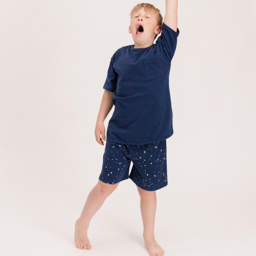 Merino Cotton Relaxed Summer Pyjamas - Tekapo Stars