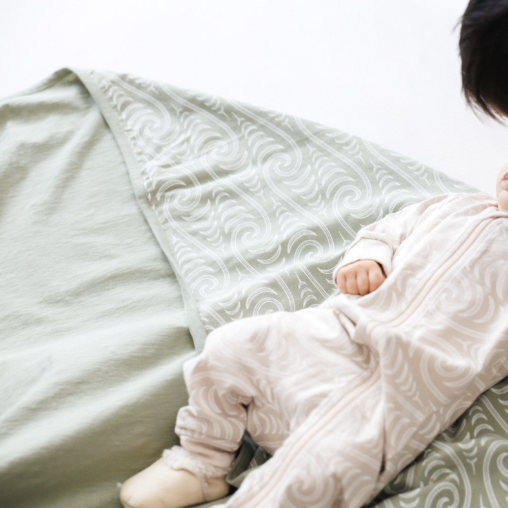 Merino Cotton Swaddle Blanket - BO & KO Flax Ngaru