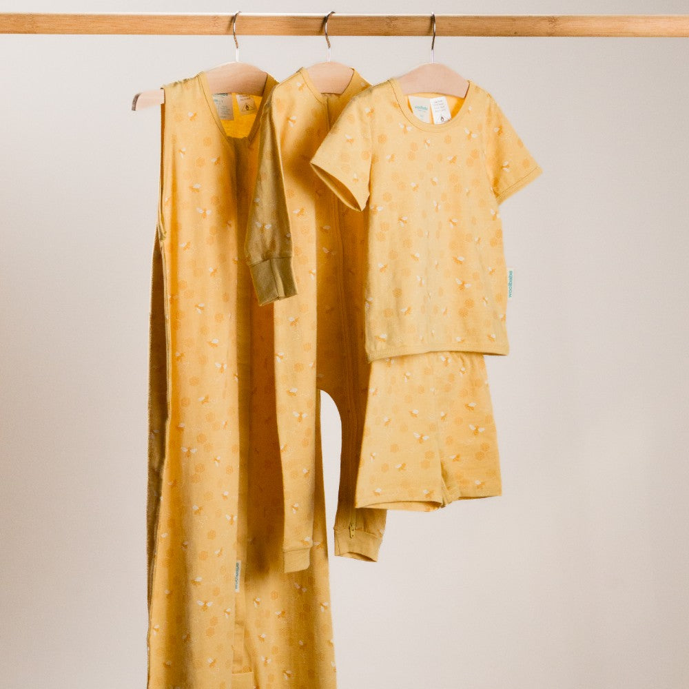 Merino Cotton PJ Suit - Buttercup Bees
