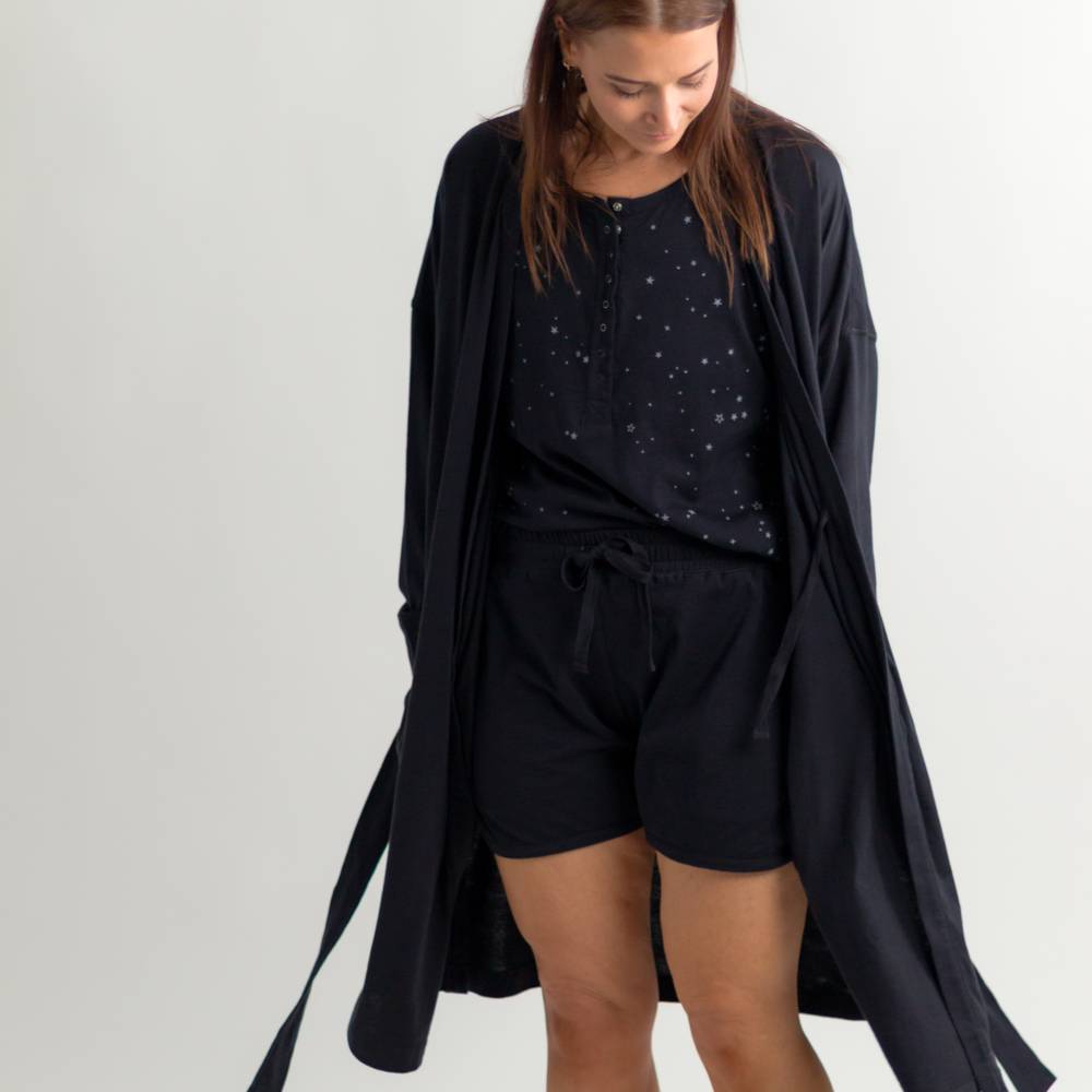 Relax! Merino Cotton Lounge Shorts - Solid Night