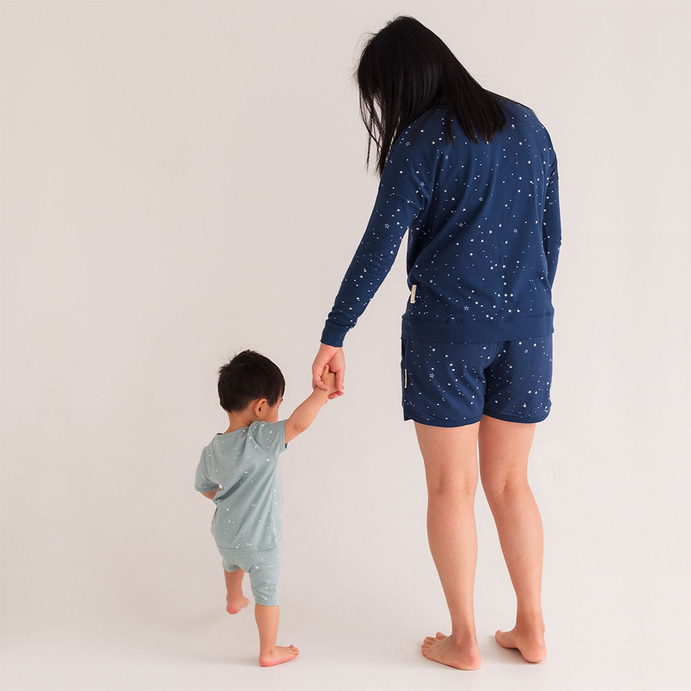 Relax! Merino Cotton Lounge Shorts - Tekapo Stars