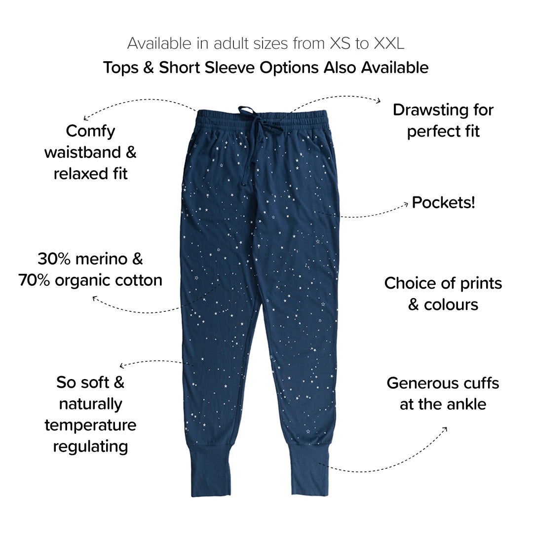 Relax! Merino Cotton Lounge Pants - Solid Night