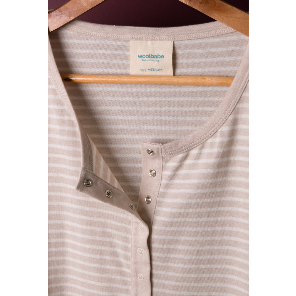Relax! Merino Cotton Henley Top - Dune