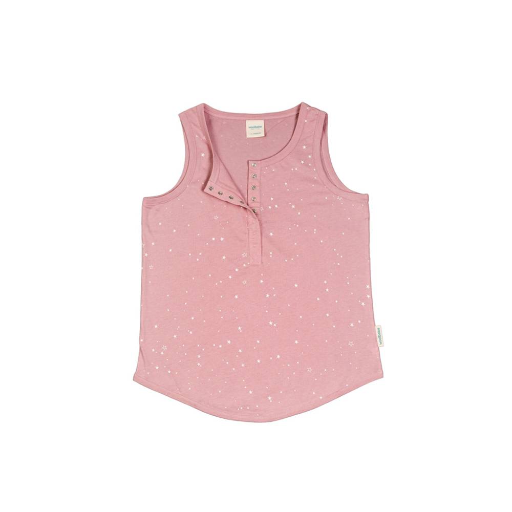 Relax! Merino Cotton Henley Tank - Dusk Stars
