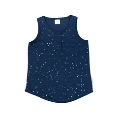 Relax! Merino Cotton Henley Tank - Tekapo Stars