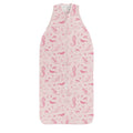 Pink children's merino sleeping bag with mermaid pattern on a white background