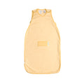 Yellow striped woolbabe merino baby sleeping bag on a white background