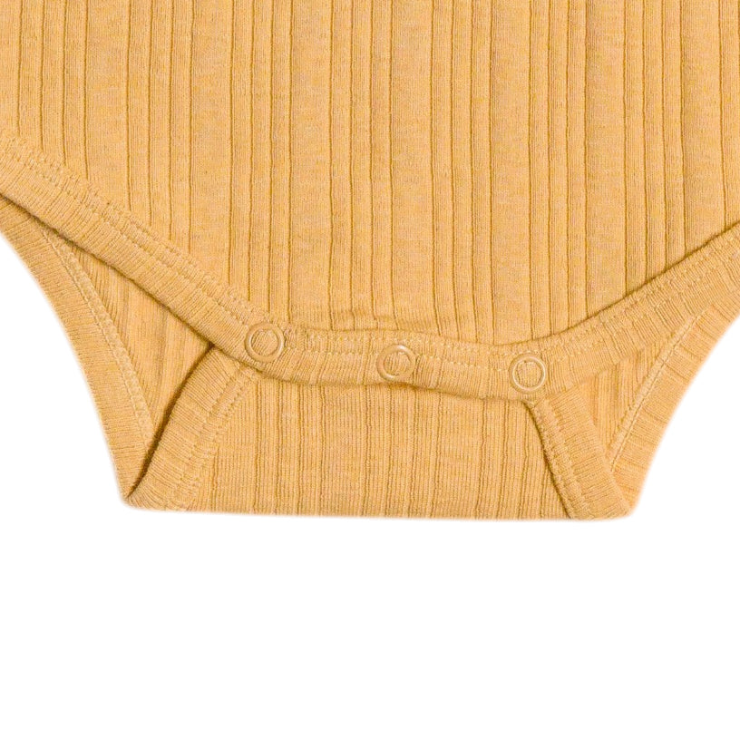 Long Sleeve Henley Bodysuit - Buttercup Marl