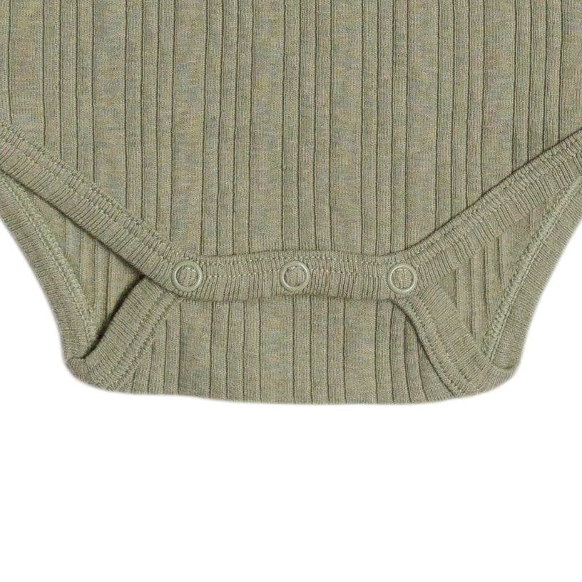 Long Sleeve Henley Bodysuit - Flax Marl