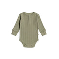 Long Sleeve Henley Bodysuit - Flax Marl