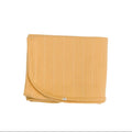 Yellow woolbabe rib swaddle on a white background