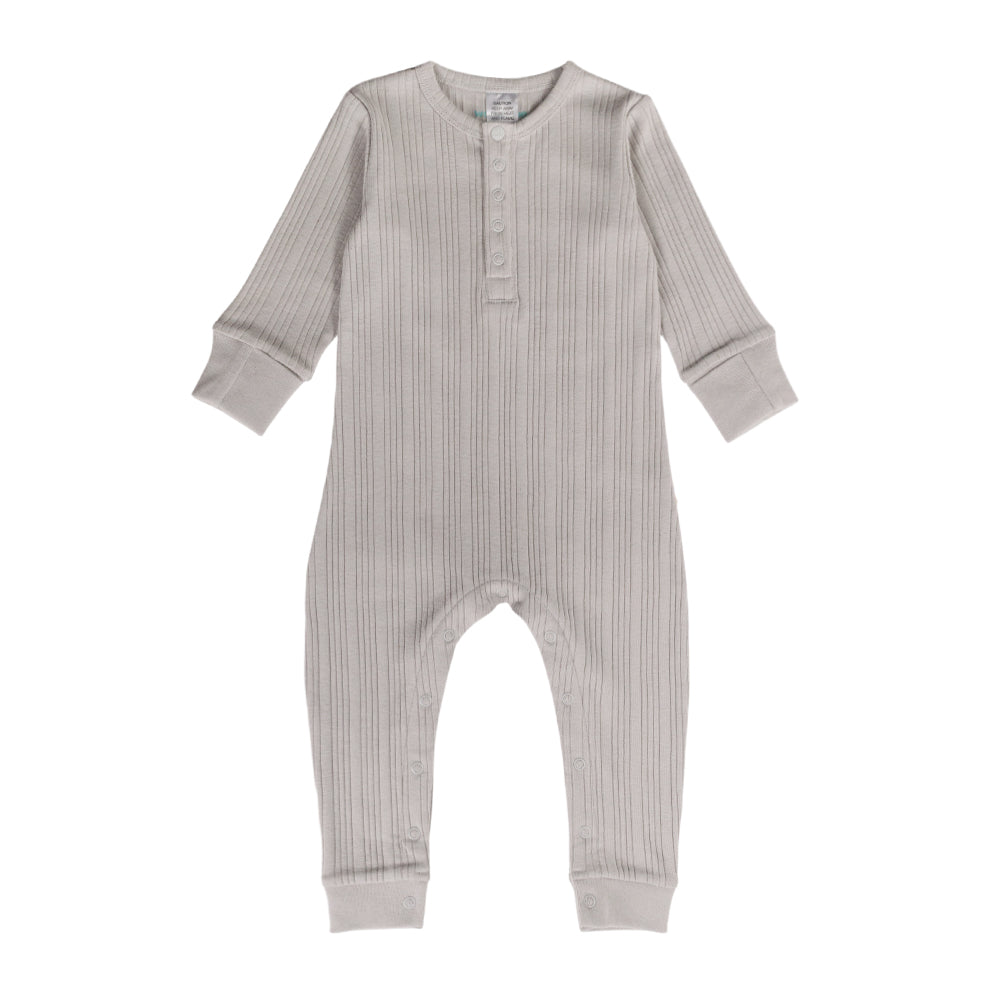 Baby onesie with ribbed texture on a white background