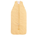 Yellow striped baby sleeping bag on a white background