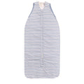 Glacier blue Striped baby sleeping bag on a white background
