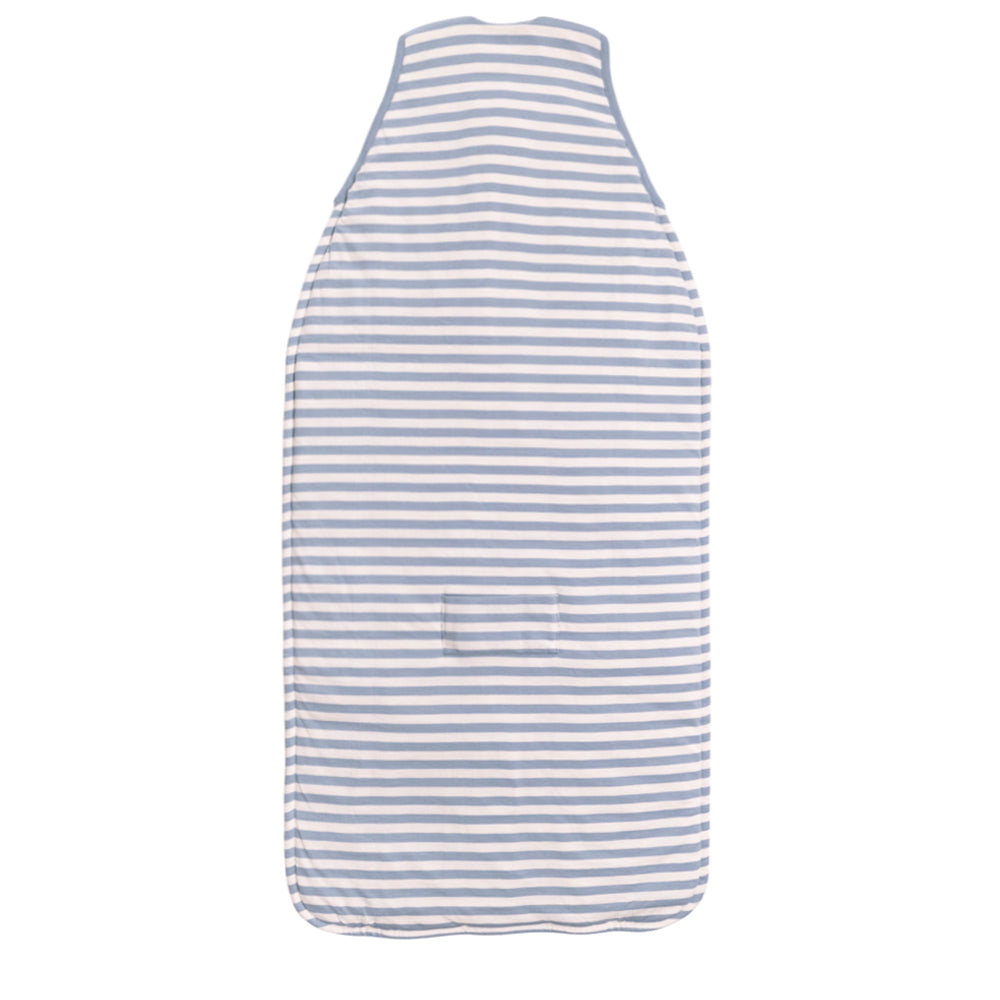 Striped baby sleeping bag on a white background