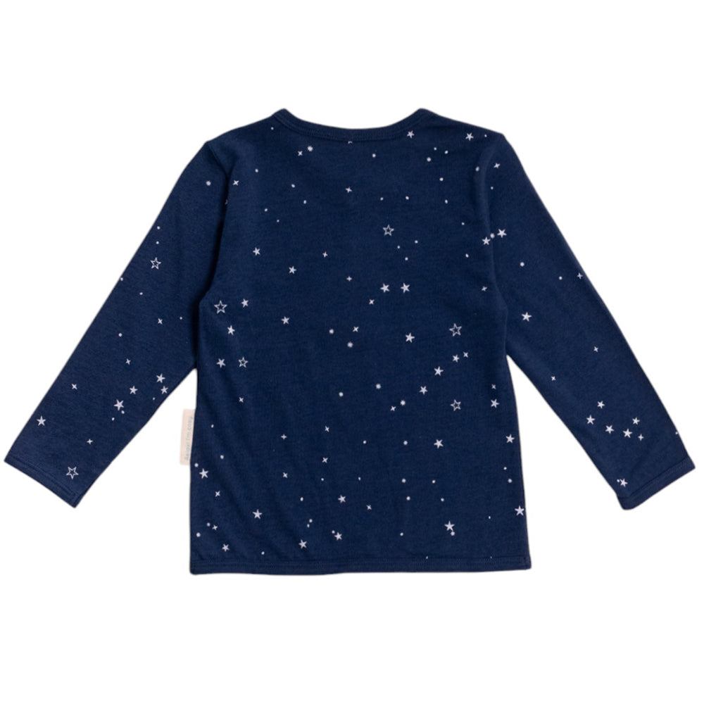 Merino Cotton Winter Pyjama Top - Tekapo Stars