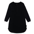 Black long-sleeve breastfeeding nightie on a white background