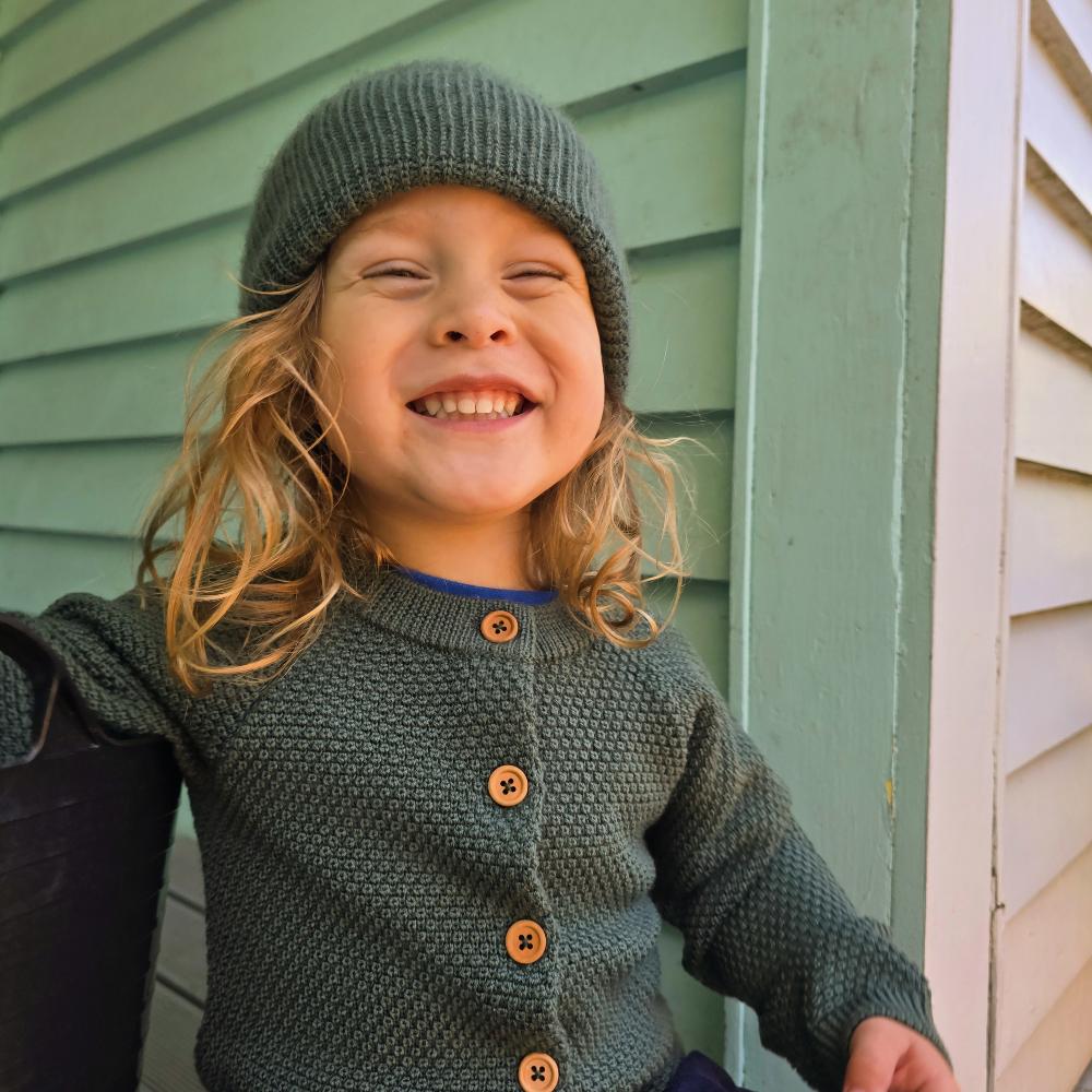 Merino Knit Cardigan - Dark Green