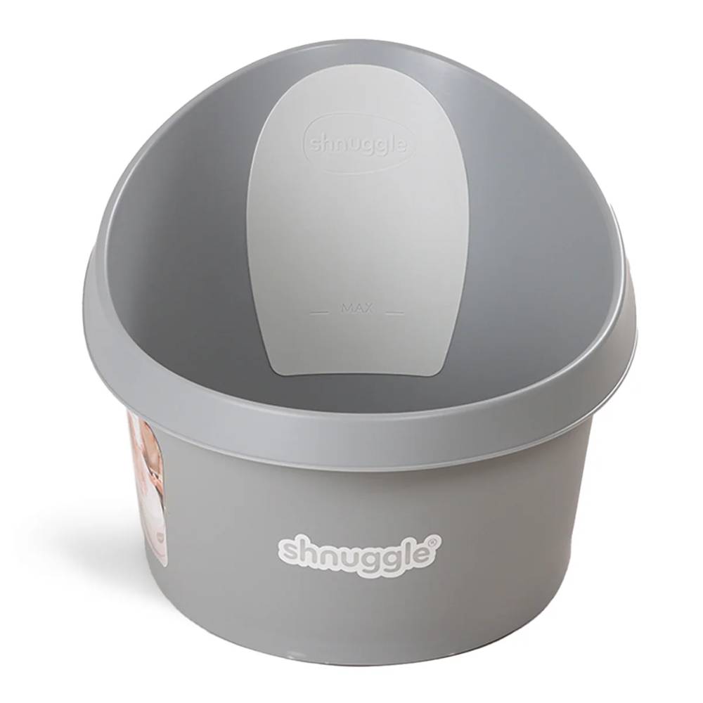 Shnuggle Toddler Bath in Pebble Grey on a white background