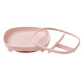 Pink b.box suction plate showing separate divider on a white background