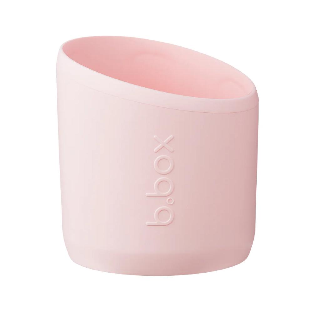 Pink drink bottle bumper with 'b.box' branding on a white background